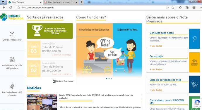23 consumidores de Três Lagoas, 2 de Ribas e 2 de Água Clara foram contemplados na quinta na Nota MS Premiada