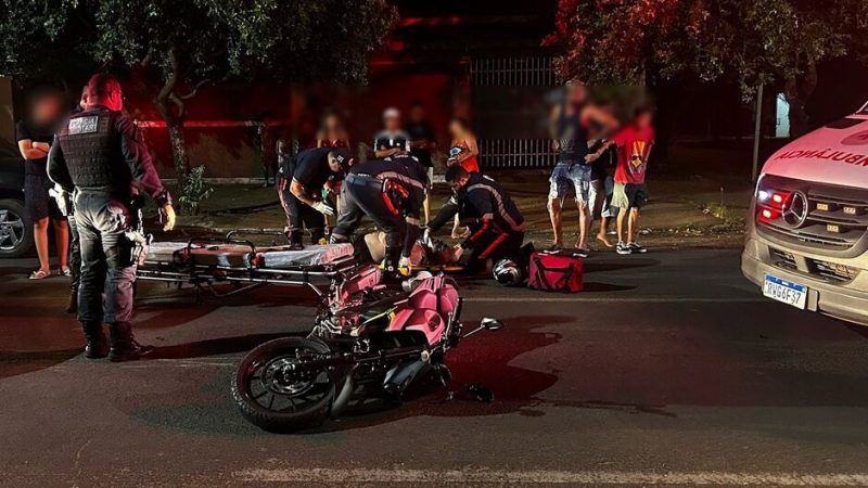 Motociclista sofre acidente e fica em estado grave em Três Lagoas