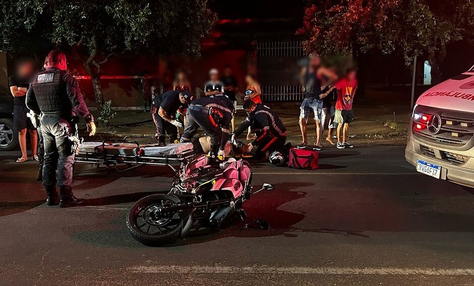 Motociclista sofre acidente e fica em estado grave em Três Lagoas