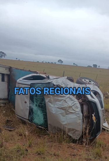 Veículo sofre acidente na MS-324, em Água Clara-MS, proximo ao Barra Mansa